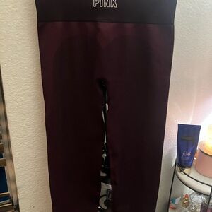 PINK Victoria's Secret Burgundy Leggings